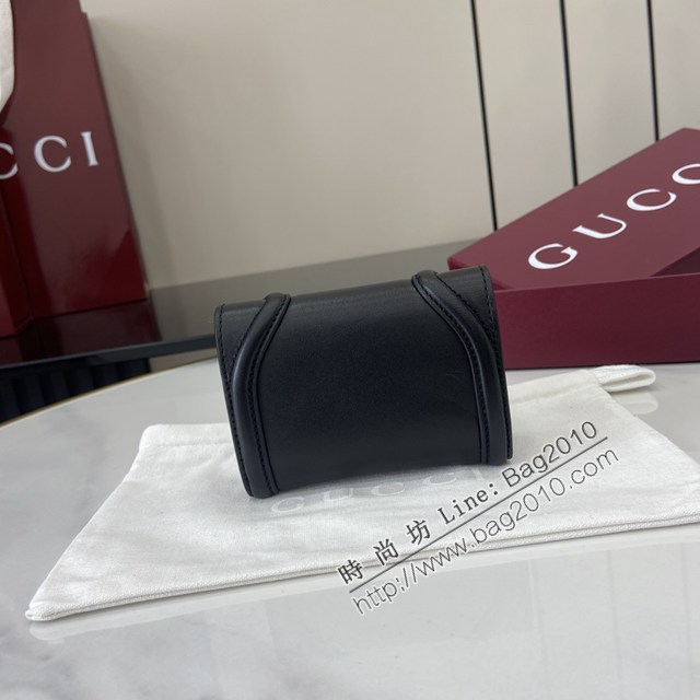 Gucci專櫃古馳最新款圓形互扣式雙G標識卡片夾卡包零錢包 jh2680型號：818811